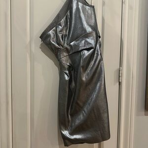Halston Heritage Shimmering Silver Dress